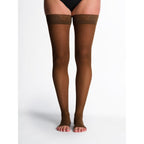 Sigvaris Sheer Thigh High with Grip-Top 30-40 mmHg Compression Stockings Open Toe – Mocha