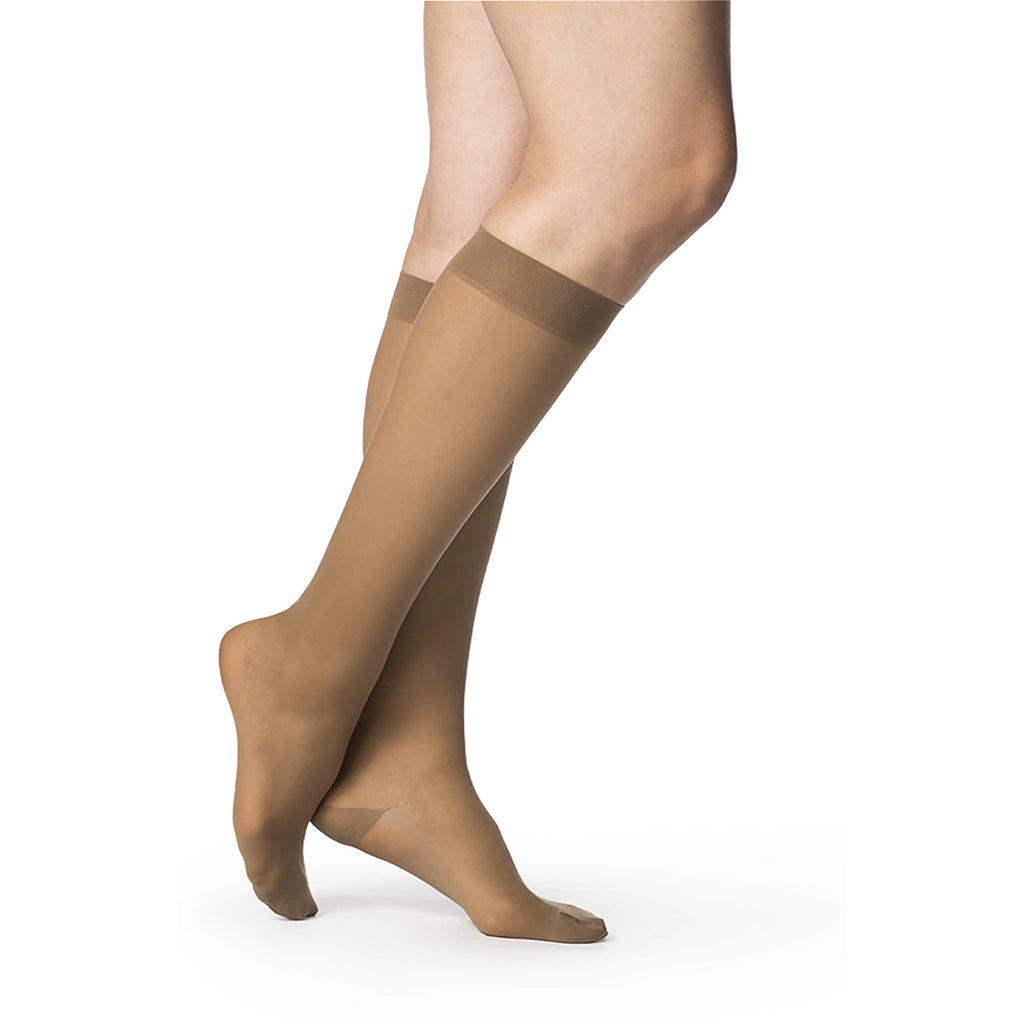 Sigvaris Sheer Women's Knee High 15-20 mmHg Compression Socks – Caf
