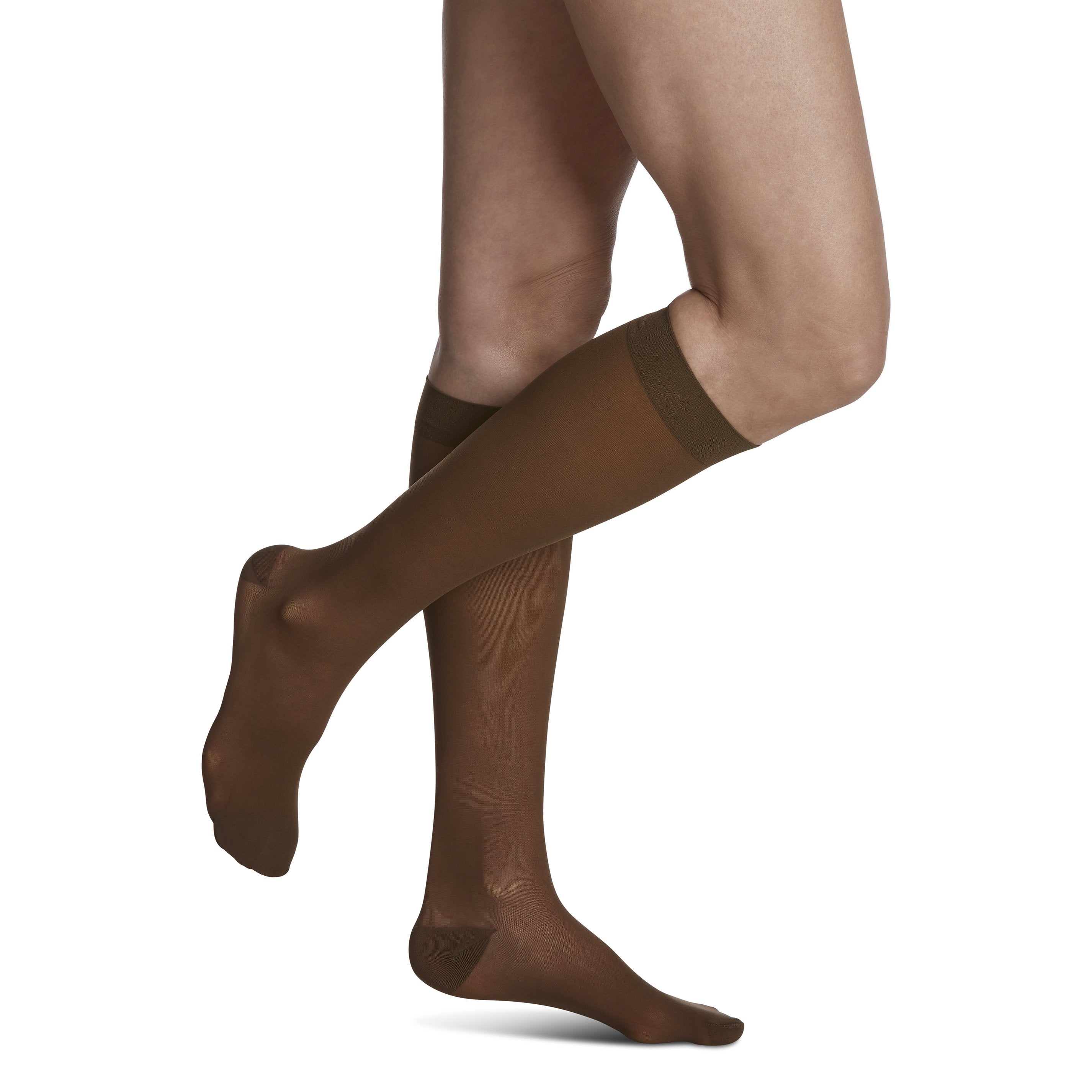 Sigvaris Sheer Women's Knee High 15-20 mmHg Compression Socks – Mocha
