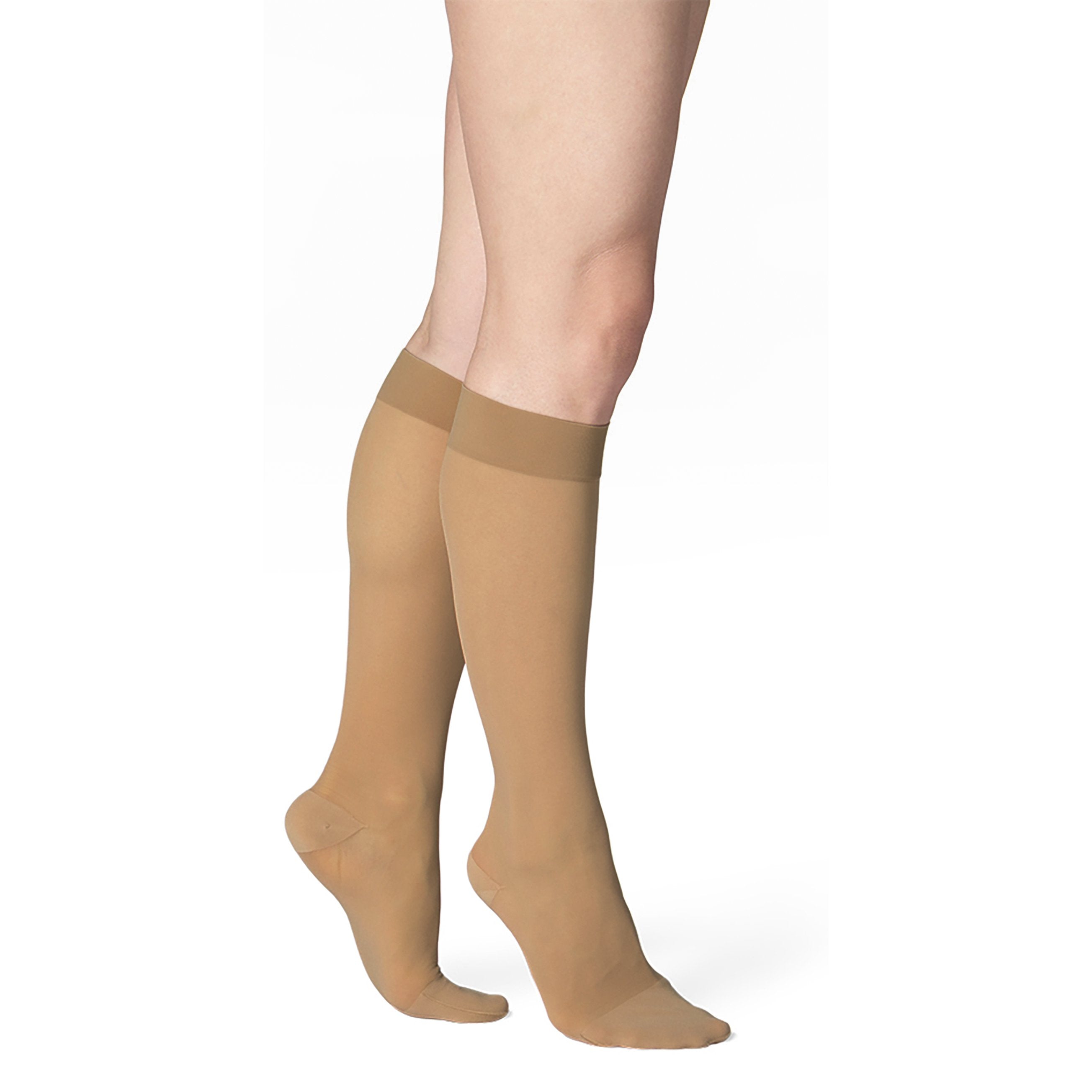 Sigvaris Sheer Women's Knee High 30-40 mmHg Compression Socks – Toasted Almond