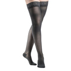 Sigvaris Sheer Women's Thigh High with Grip-Top 15-20 mmHg Compression Stockings – Night Shade