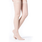 Sigvaris Sheer Women's Thigh High with Grip-Top 20-30 mmHg Compression Stockings – Warm Sand