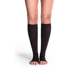 Sigvaris Soft Opaque Knee High 30-40 mmHg Compression Socks Open Toe – Black
