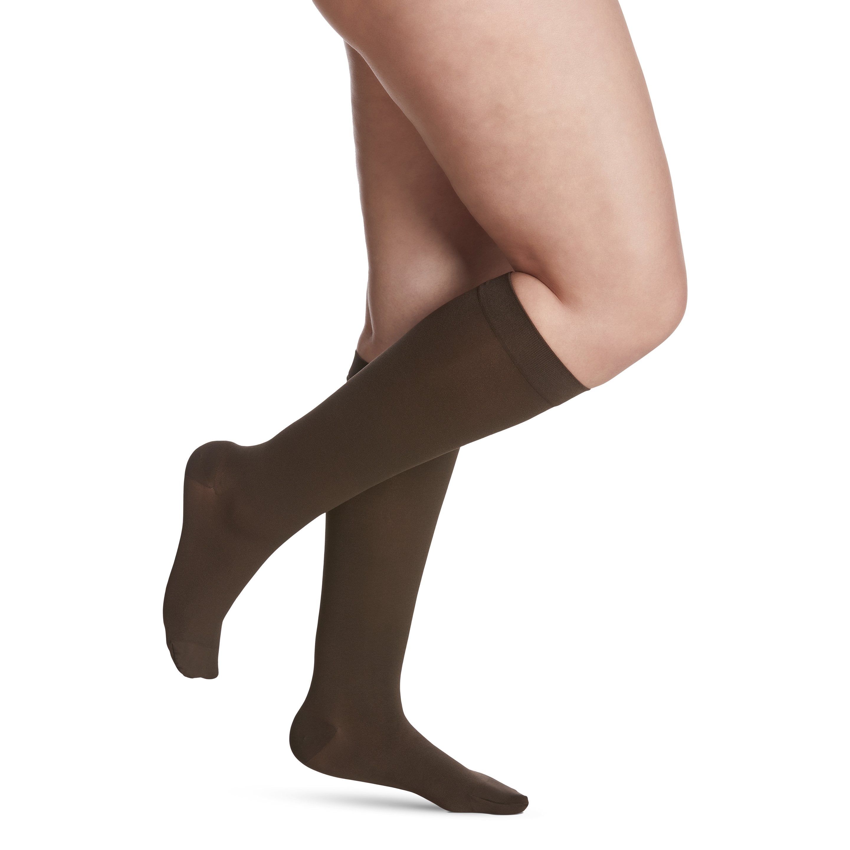 Sigvaris Soft Opaque Women's Knee High 15-20 mmHg Compression Socks – Espresso
