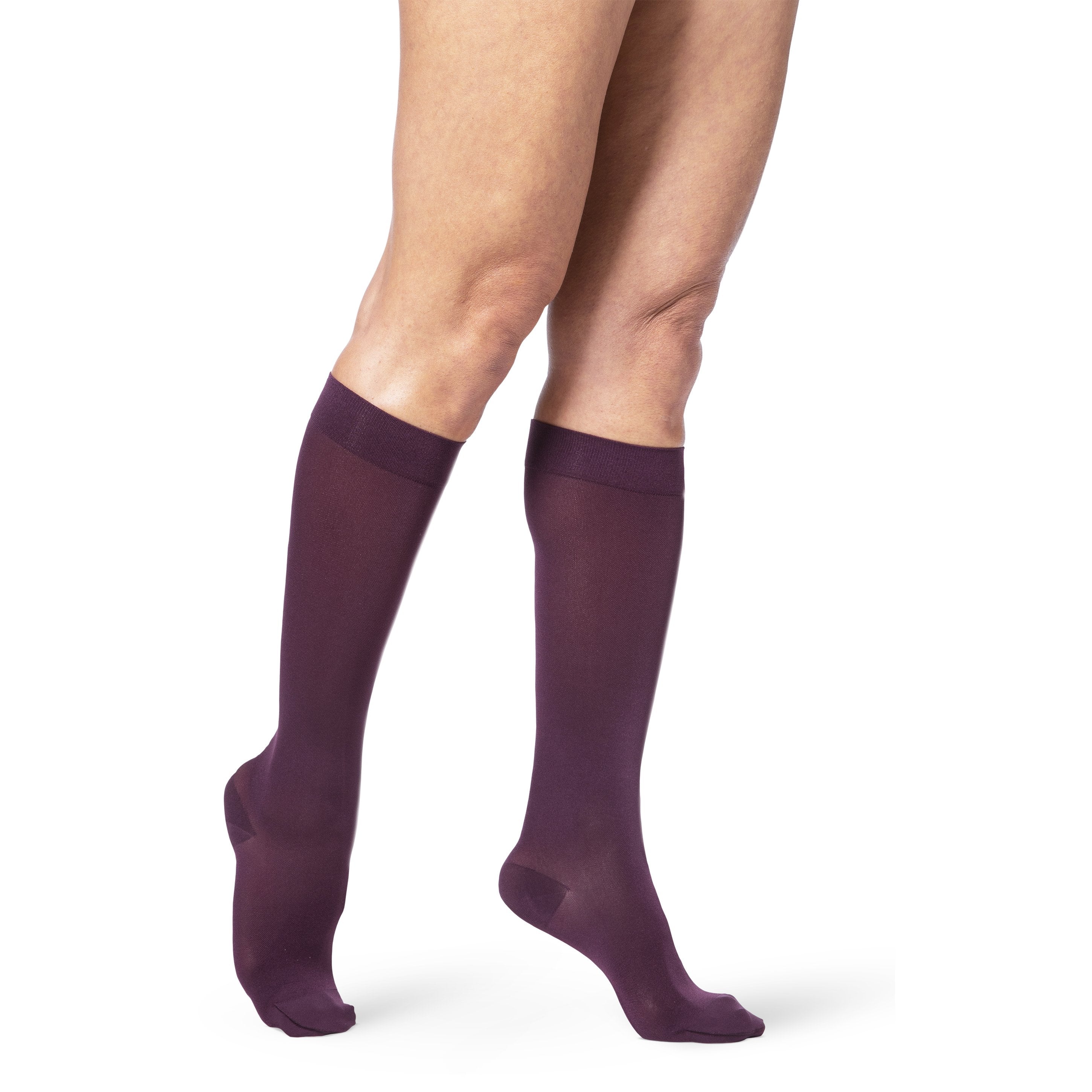 Sigvaris Soft Opaque Women's Knee High 15-20 mmHg Compression Socks – Mulberry