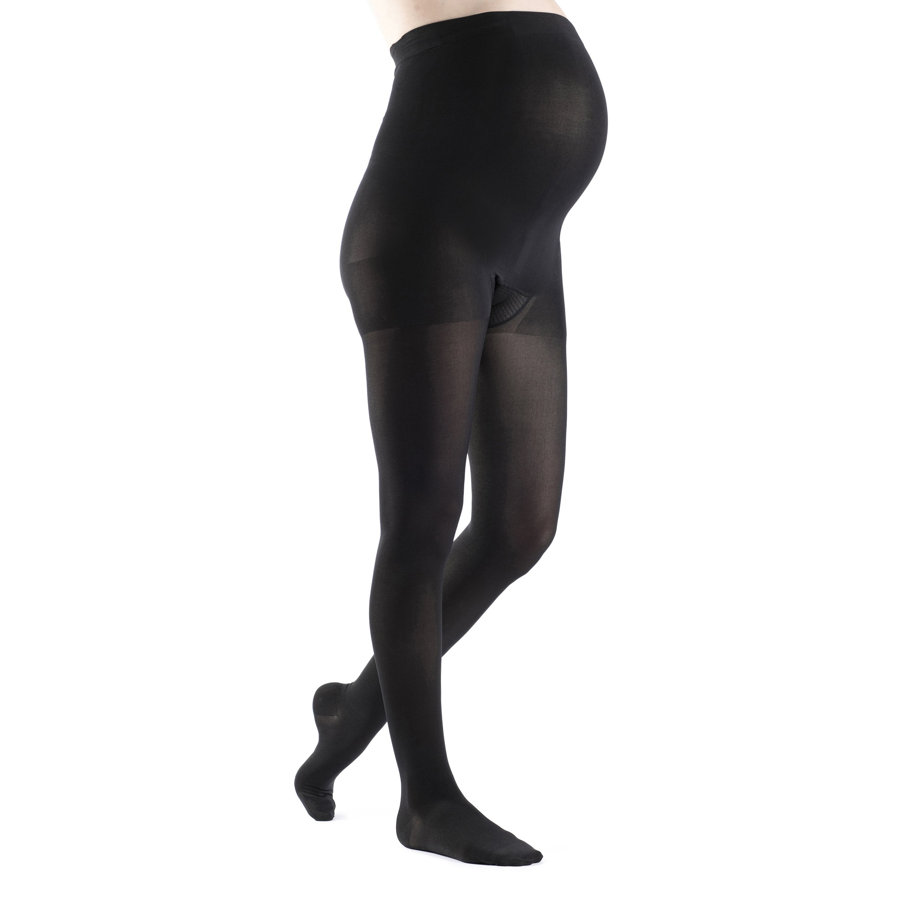 Sigvaris Soft Opaque Women's Maternity 20-30 mmHg Maternity Compression Pantyhose – Black