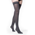 Sigvaris Soft Opaque Women's Thigh High with Grip-Top 30-40 mmHg Compression Stockings – Graphite