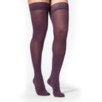 Sigvaris Soft Opaque Women's Thigh High with Grip-Top 15-20 mmHg Compression Stockings – Mulberry