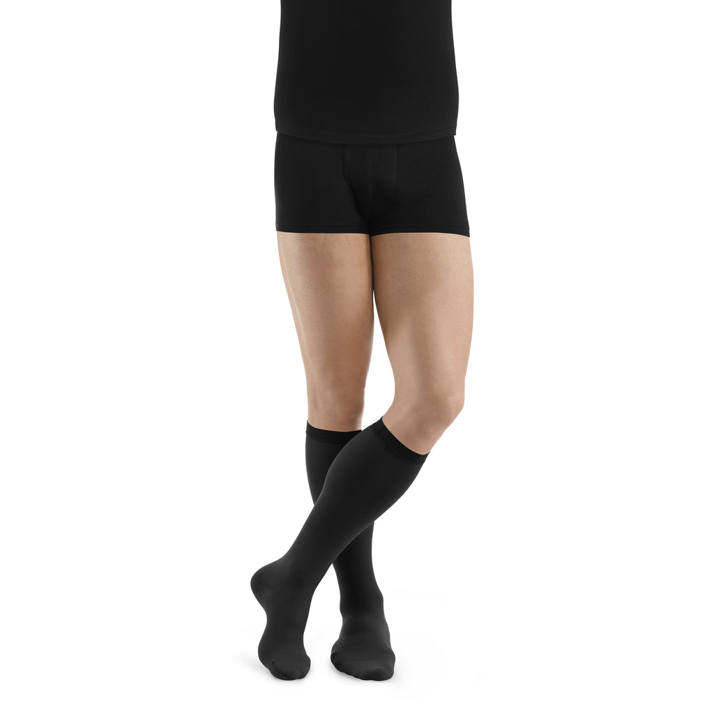 Sigvaris Thermoregulating Cotton Knee High with Grip-Top 20-30 mmHg Compression Socks – Black