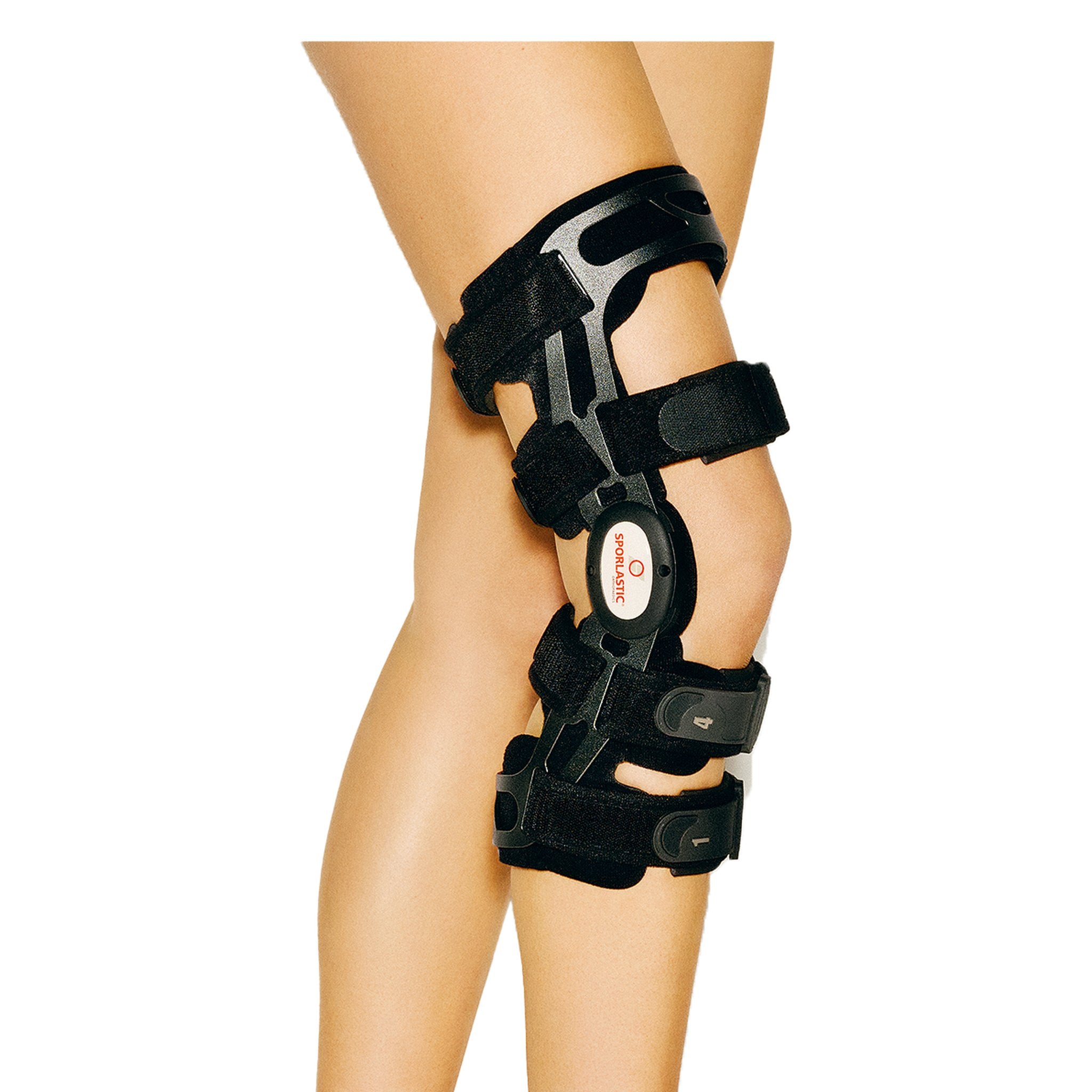 Sporlastic GENUDYN CI STEP THRU Knee Brace shown worn