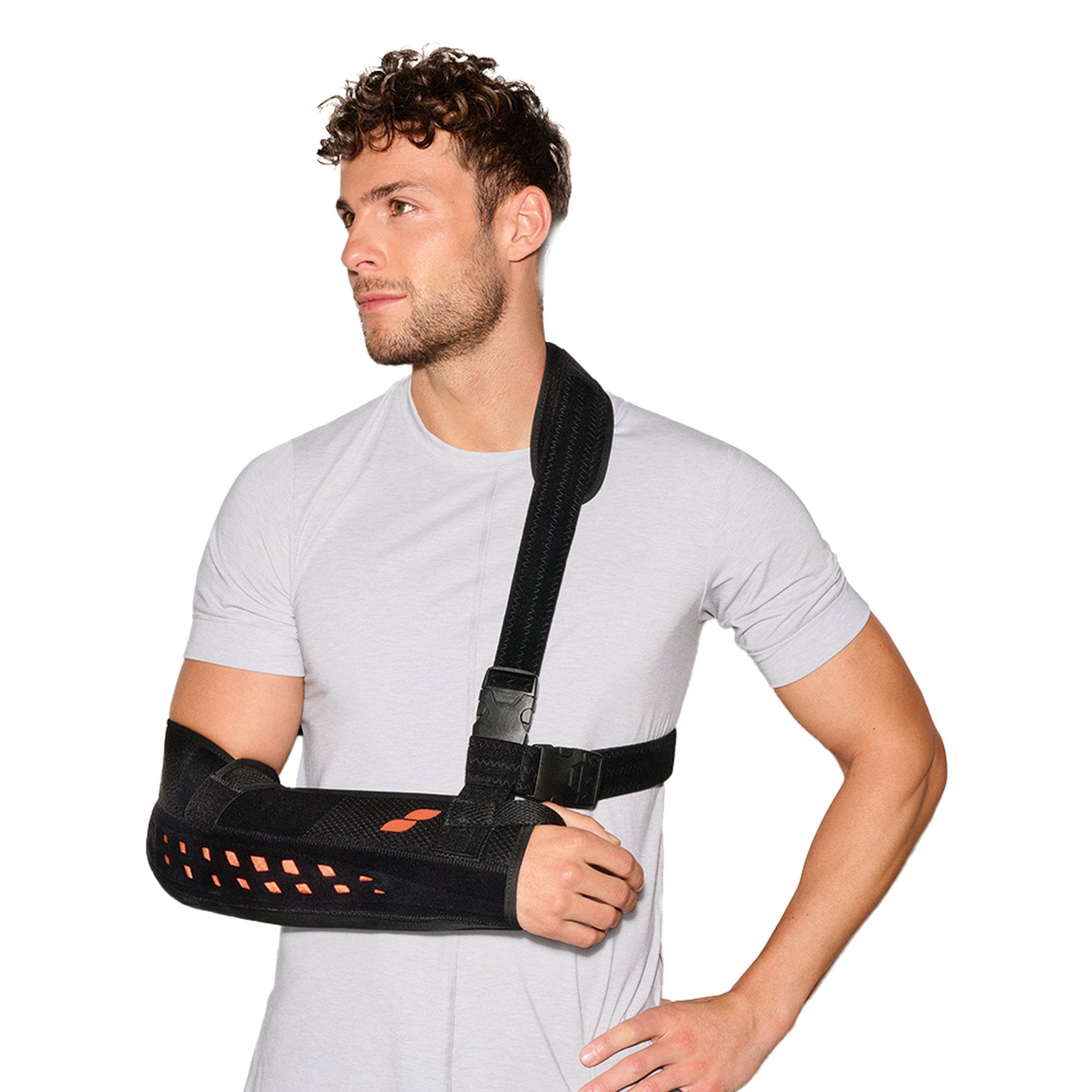 Sporlastic OMO-HiT IMMOBIL Shoulder Brace shown worn