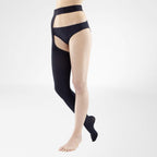 Bauerfeind VenoTrain Impuls Thigh High Waist Attachment 30-40 mmHg Compression Socks Closed Toe – Black