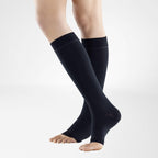Bauerfeind VenoTrain Soft Knee High 20-30 mmHg Compression Socks Open Toe – Black