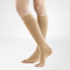 Bauerfeind VenoTrain Soft S Knee High 20-30 mmHg Compression Socks Open Toe – Caramel