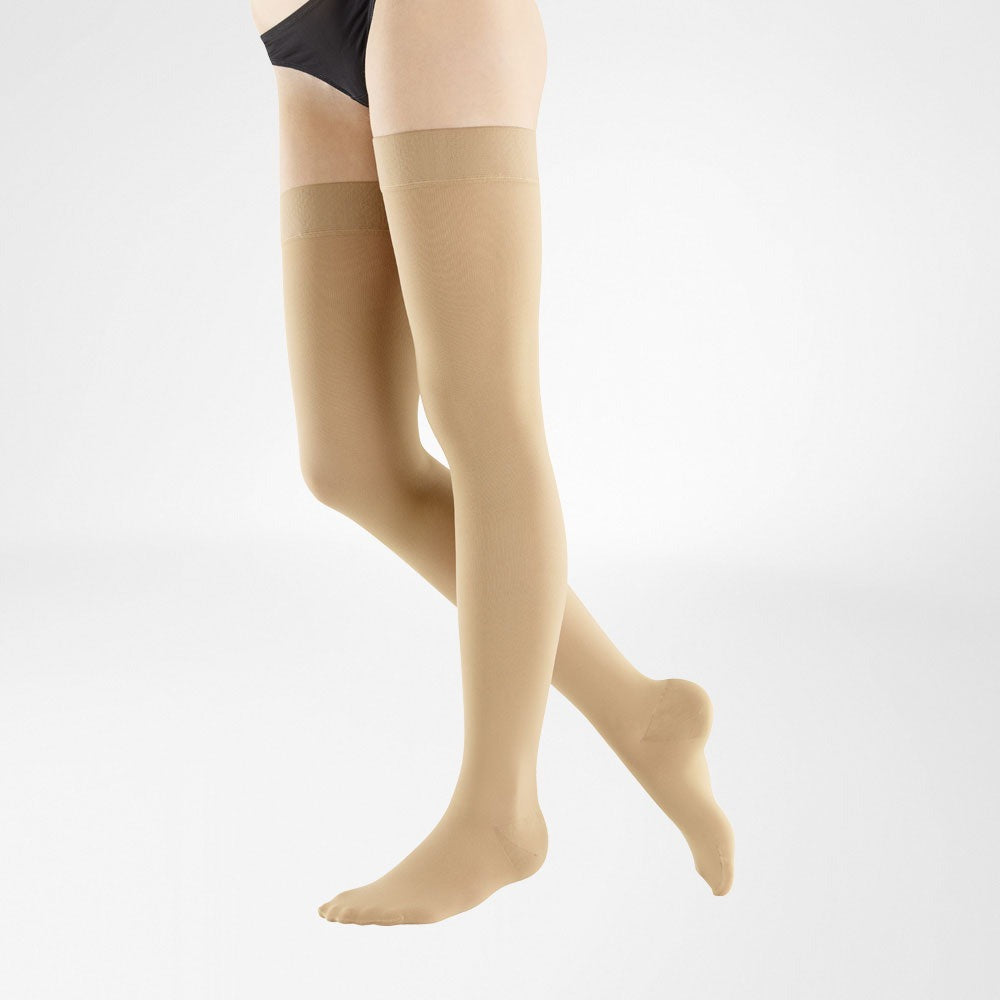 Bauerfeind VenoTrain Soft S Thigh High 30-40 mmHg Compression Socks Closed Toe – Caramel