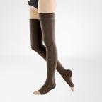 Bauerfeind VenoTrain Soft Thigh High 30-40 mmHg Compression Socks Open Toe – Espresso