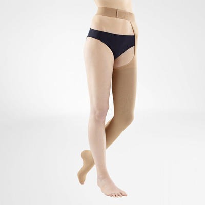 Bauerfeind VenoTrain Soft Thigh High Waist Attachment 30-40 mmHg Compression Socks - Standard Colours – Caramel
