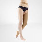 Bauerfeind VenoTrain Soft Thigh High Waist Attachment 20-30 mmHg Compression Socks Open Toe - Standard Colours – Caramel