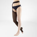 Bauerfeind VenoTrain Soft Thigh High Waist Attachment 30-40 mmHg Compression Socks Open Toe - Special Order Colours – Espresso