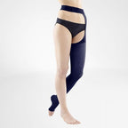 Bauerfeind VenoTrain Soft Thigh High Waist Attachment 20-30 mmHg Compression Socks Open Toe - Standard Colours – Navy