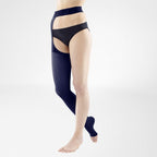 Bauerfeind VenoTrain Soft Thigh High Waist Attachment 20-30 mmHg Compression Socks Open Toe - Standard Colours – Navy